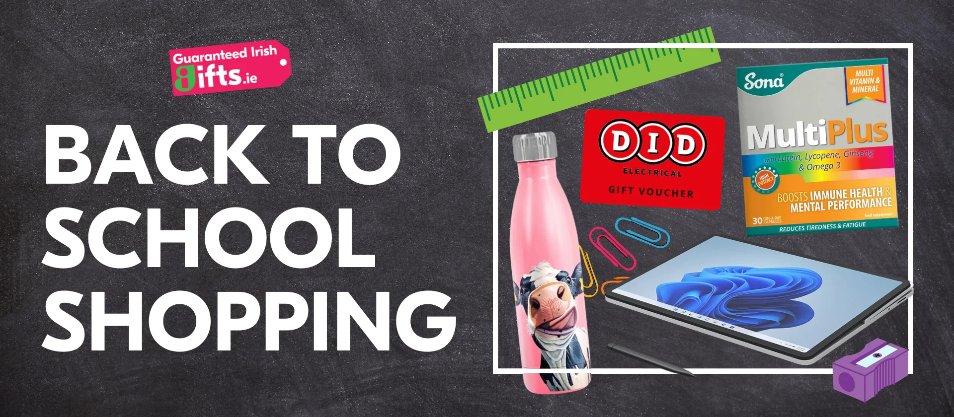 Back to school shopping themed main banner