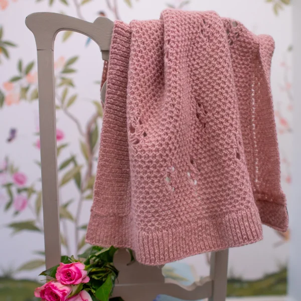 Ériu Heirloom Baby Blanket in Rosebud